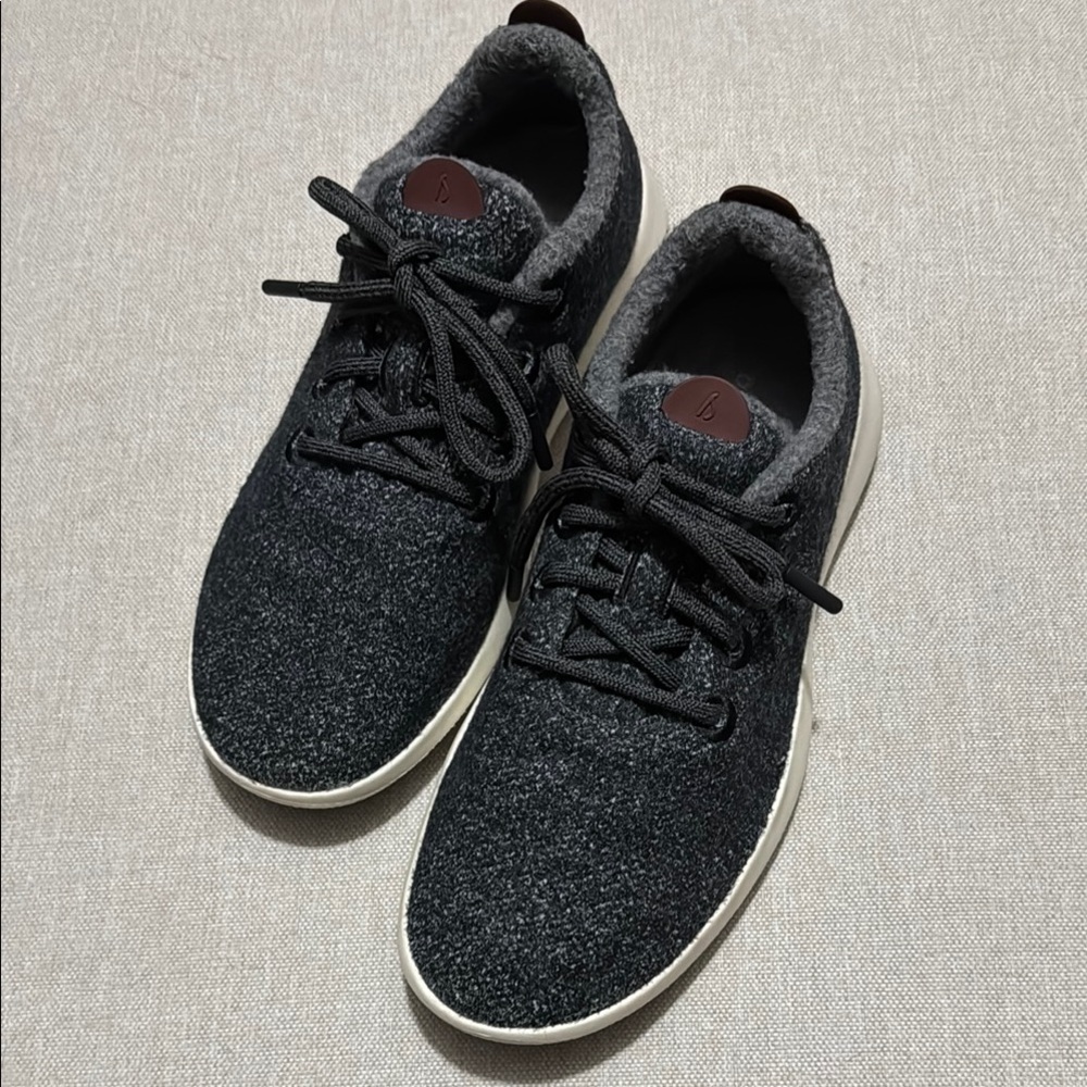 Wmns Allbirds Wool Runner Mizzle-Sz 9-Salt n Pepper Color-White Soles - Picture 3 of 15